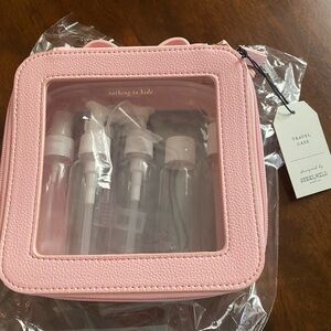 Pink Travel Case with Bottles